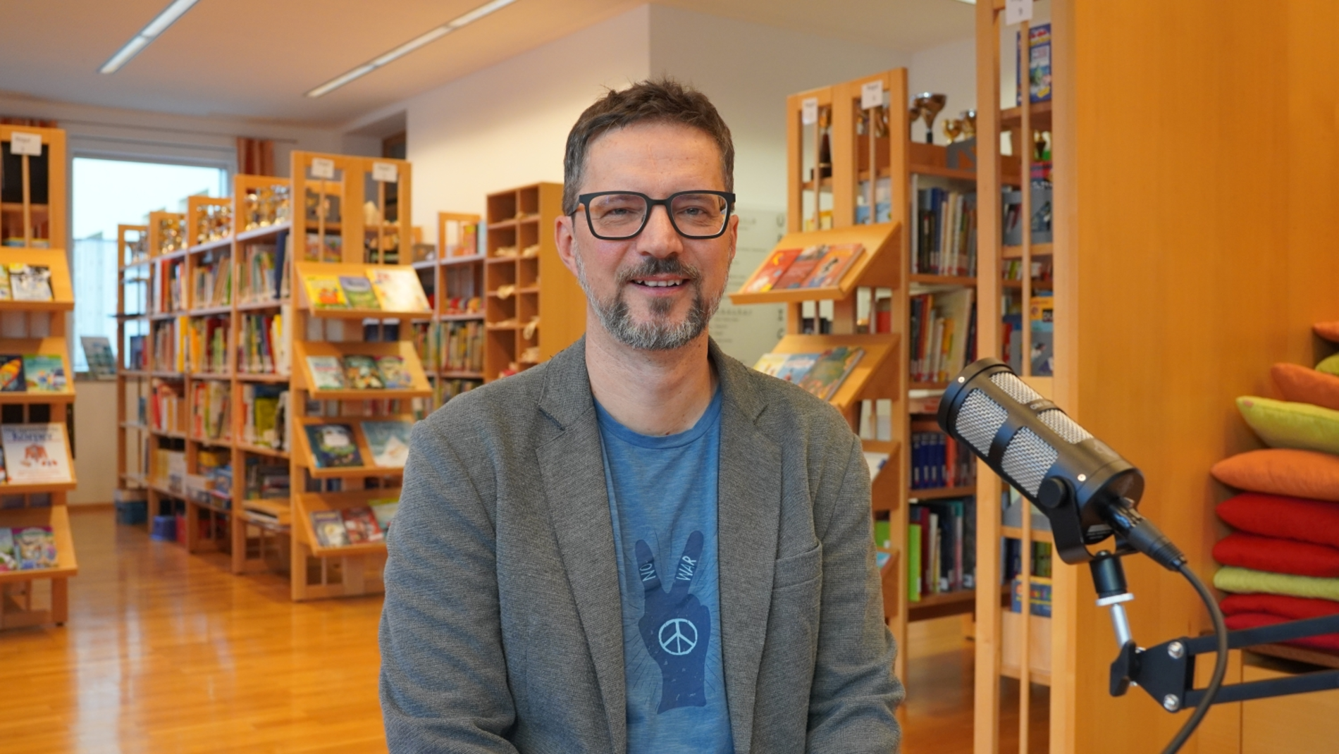 Reinhard Angerer bei der Aufnahme des Klimadialog-Podcasts