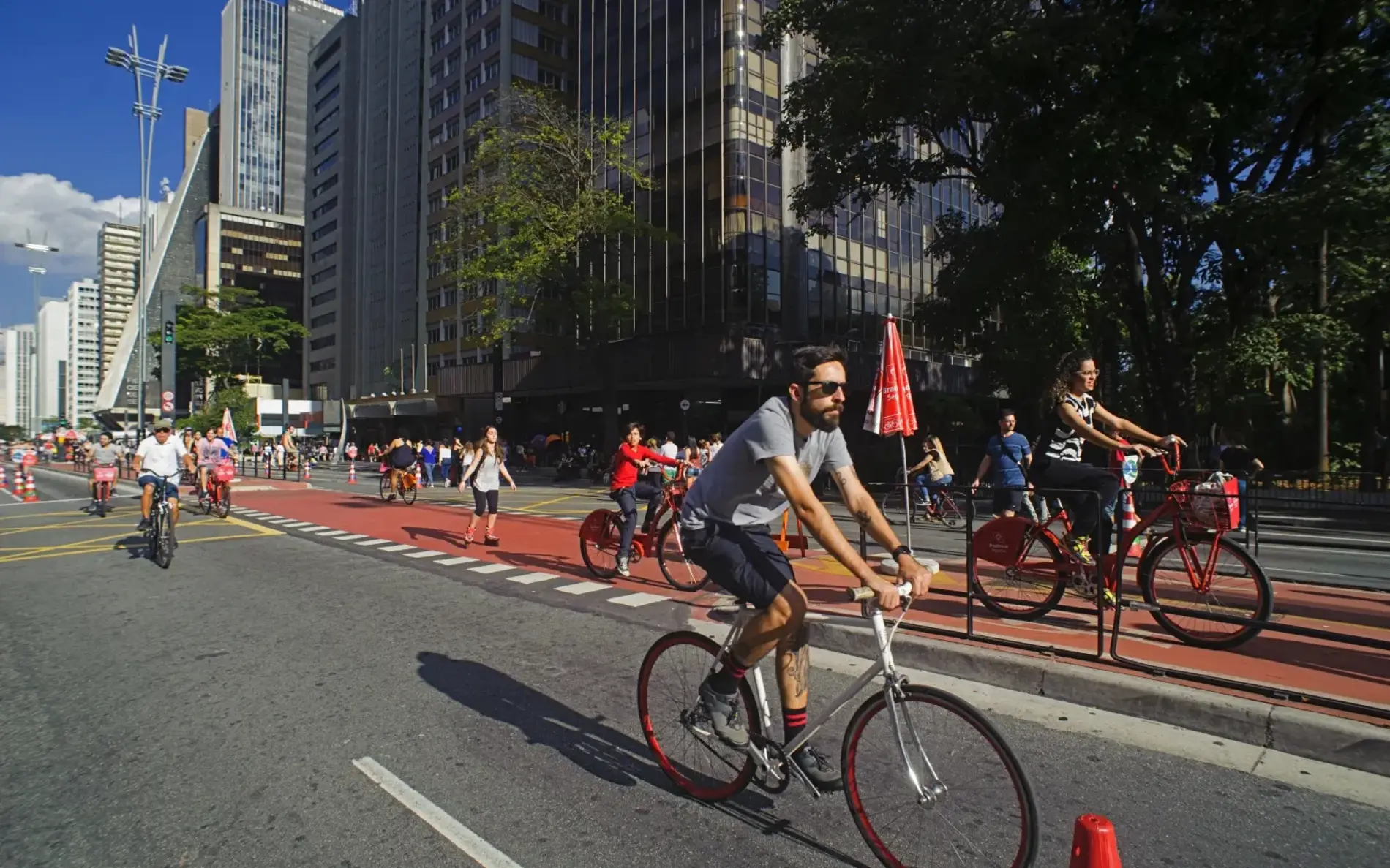 Ein Radweg in Brasilien Sao Paulo