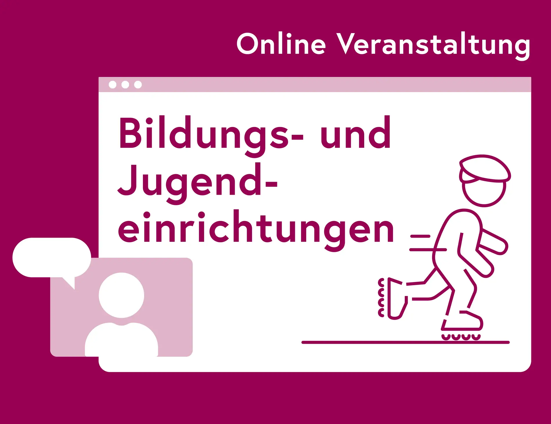 Das Sujet zeigt eine Illustration für ein Webinar des klimaaktiv-mobil-Programms "Bildungs- und Jugendeinrichtungen"